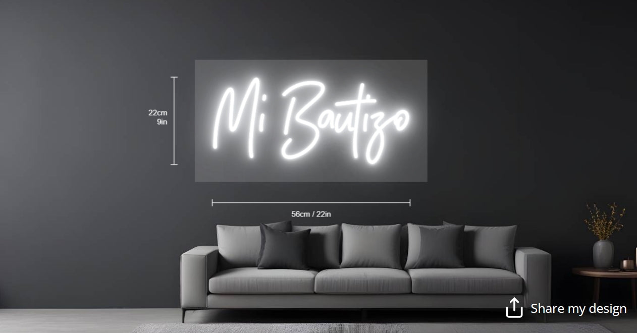 Mi Bautizo Custom Neon Sign