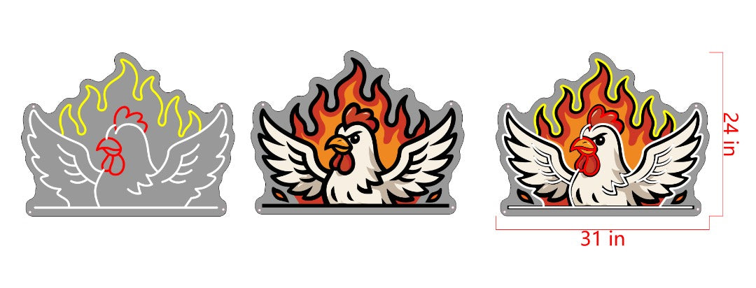 Moe's Hot Chicken and Grill Printed Logo Neon Sign V2