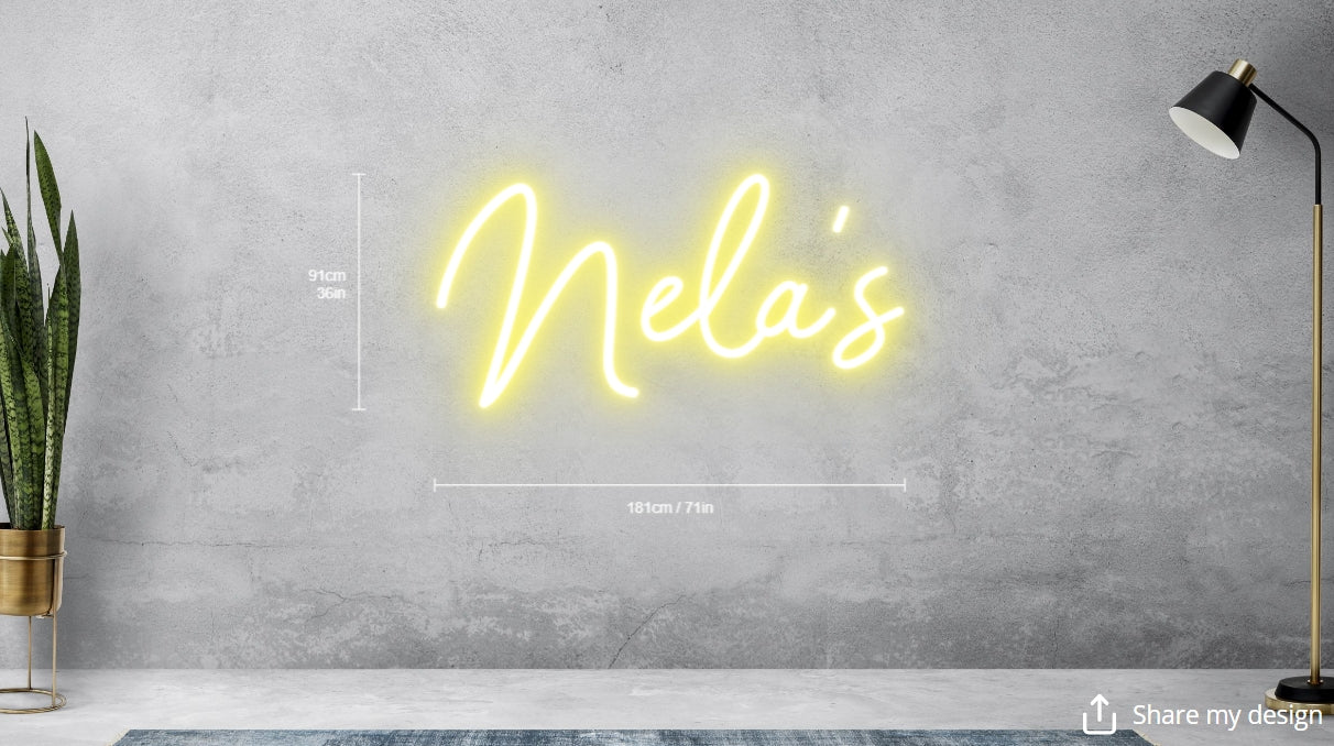 Nela's Custom Neon Sign