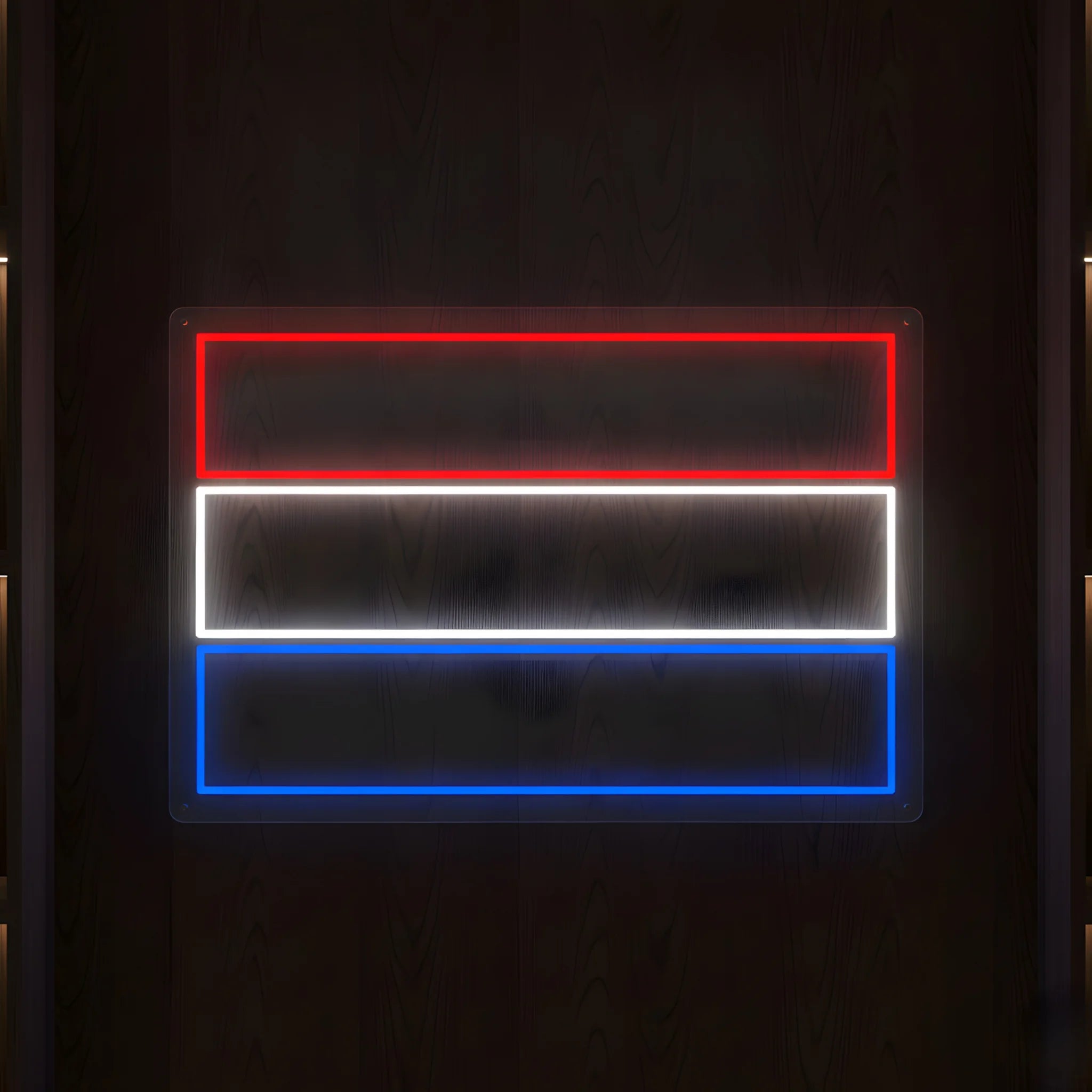 Netherlands flag LED neon sign featuring red white and blue illuminated tricolor design
