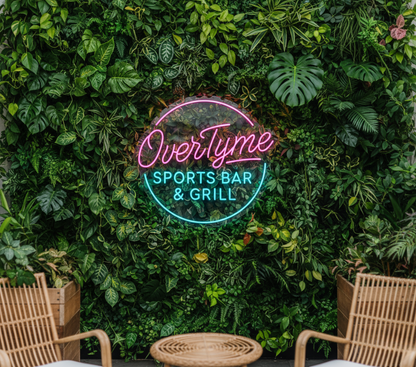 Overtyme Sports Bar and Grill Custom Neon Sign