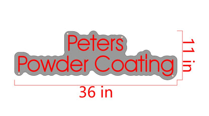 Peters Powder Coating Custom Neon Sign