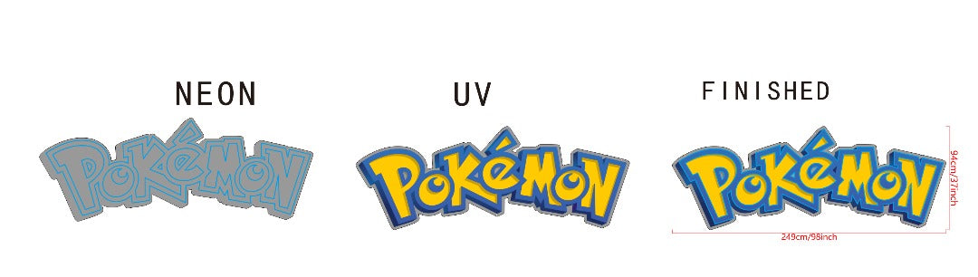 POKEMON Logo Custom UV Printed Neon Sign (Size Option #2)