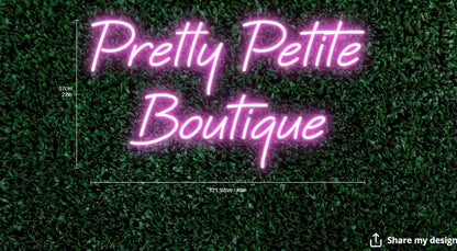 Pretty Petite Boutique Custom Neon Sign