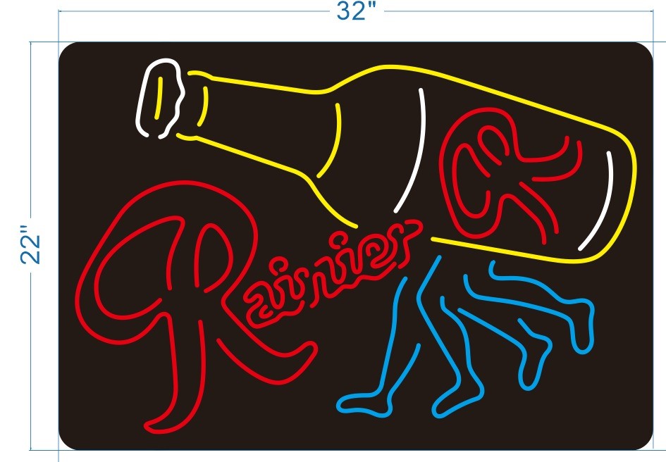 Rainier Beer Custom Neon Sign (Updated Design)