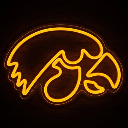 Rooster Head LED Neon Sign featuring a stylized rooster outline in bright orange neon on clear acrylic backing.