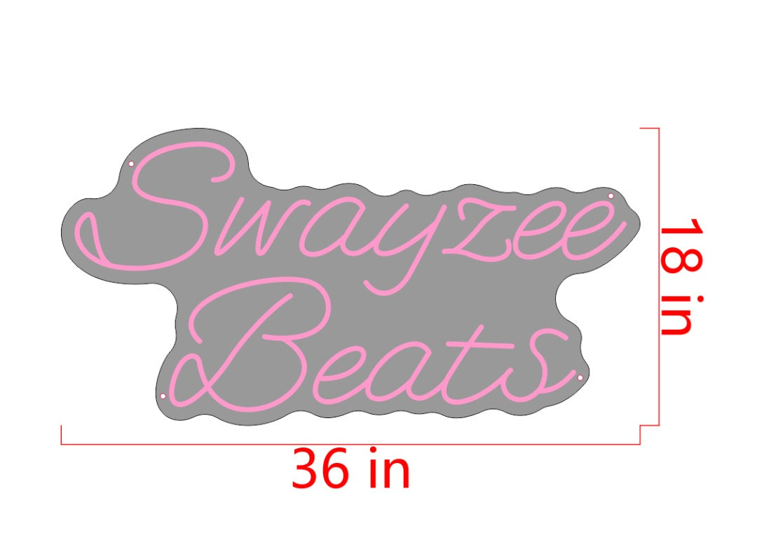 Swayzee Beats Custom Neon Sign (Size Option #2)