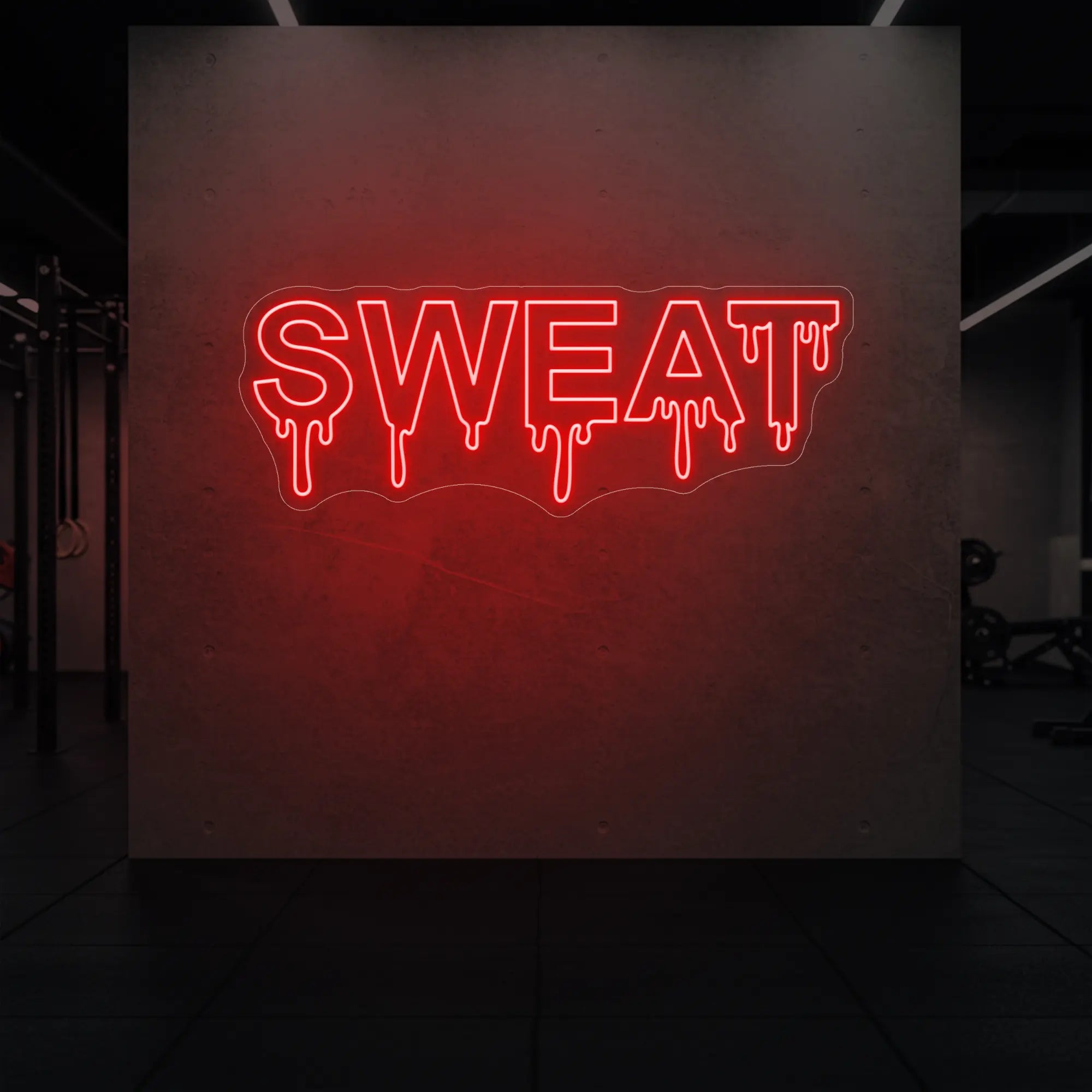 DRIPPING SWEAT Neon Sign | Custom LED Gym Sign – Light Your Way