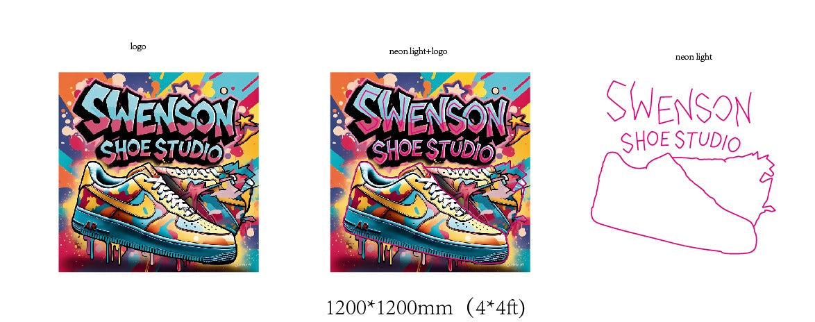 Swenson Shoe Studio Custom Neon UV Printed Sign