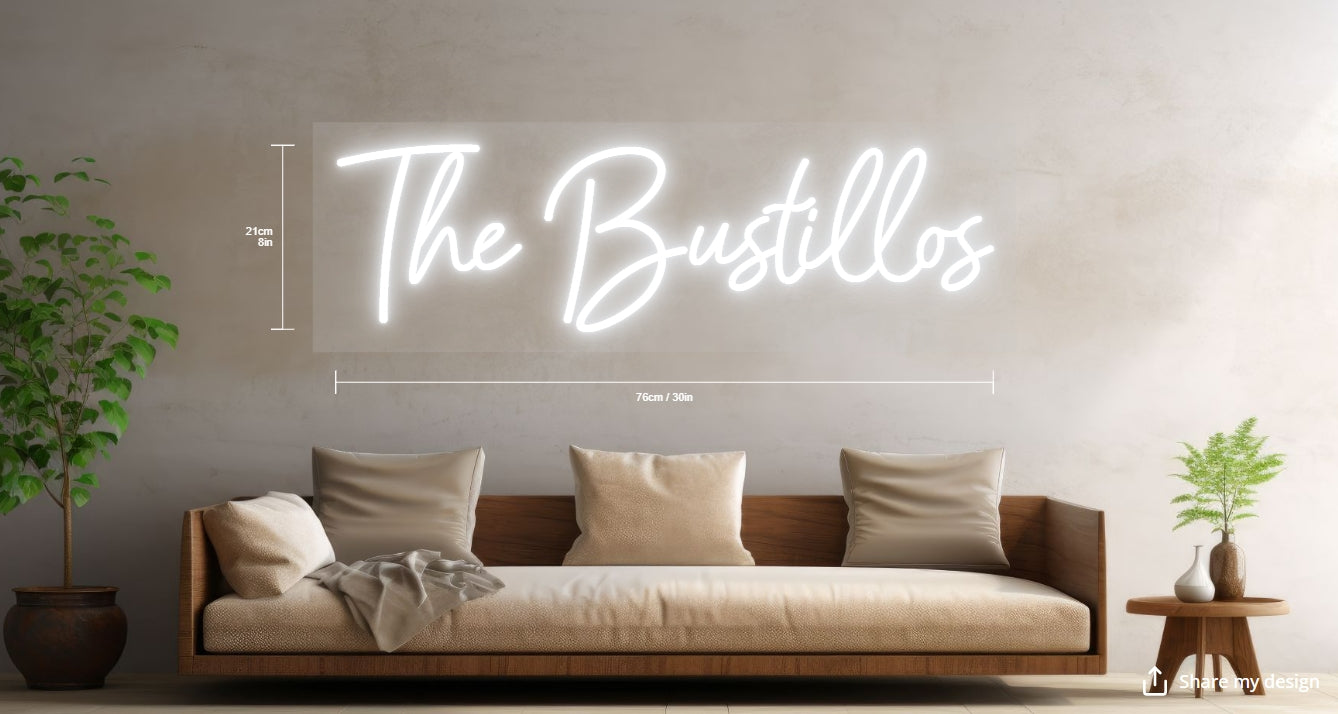 The Bustillos Custom Neon Sign