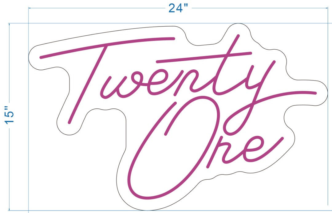 Twenty-One Custom Neon Sign